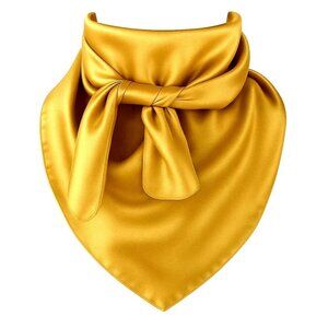 Bright Gold Wild Rag Scarf 35x35 Satin Western Cowgirl Bandana